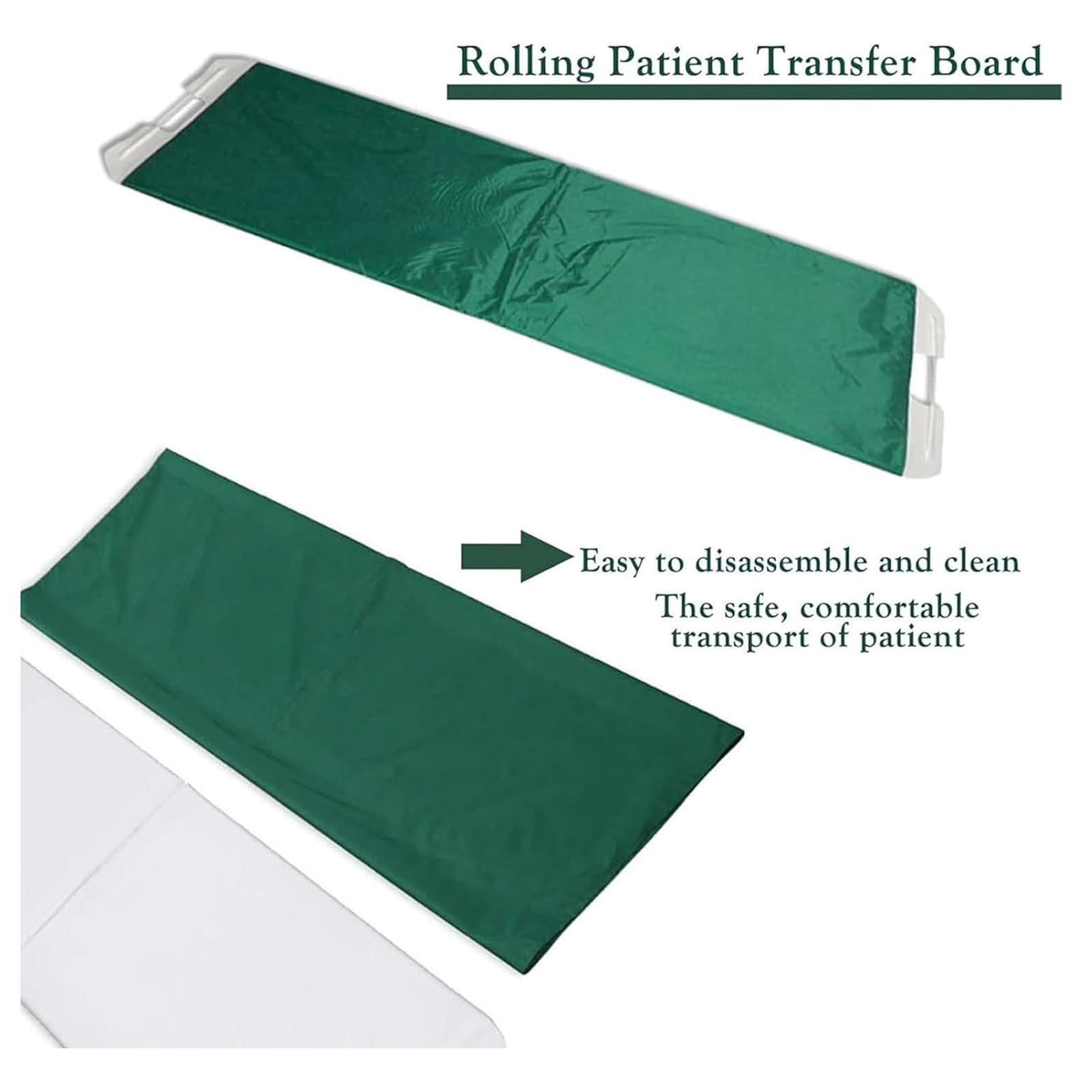 Tabla deslizante de transferencia plegable, transferencias de pacientes suaves y resistentes, capacidad de 250 libras para cama, silla de ruedas, uso doméstico