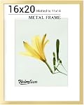 Heimlove Picture Frame, 11x14 Metal Picture Frame - 11 x 14 Aluminum Photo Frames with 8x10 Removable Mat for Wall Hanging and Table-11x14 inch,Gold-1 PCS