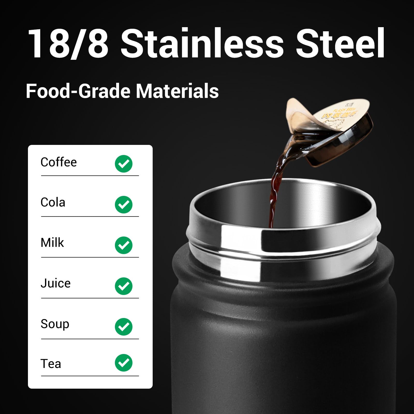 BuildLife 720ML Insulated Water Bottle with Straw,Leak Proof Double Walled Stainless Steel Metal Sports Water Bottles - Image 2