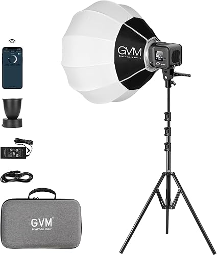 Vista 11 de GVM SD80S - Kit de luz de video COB de 80 W, iluminación continua de 5600 K para fotografía con montaje Bowens Softbox y soporte, 8 efectos