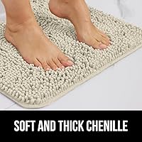Vista 3 de GORILLA GRIP Bath Rug Mat 36x24, Thick Absorbent Chenille, Quick Dry Microfiber Mats, Rubber Backing Washable Shower Floor Rugs, Bathmat Runner, US