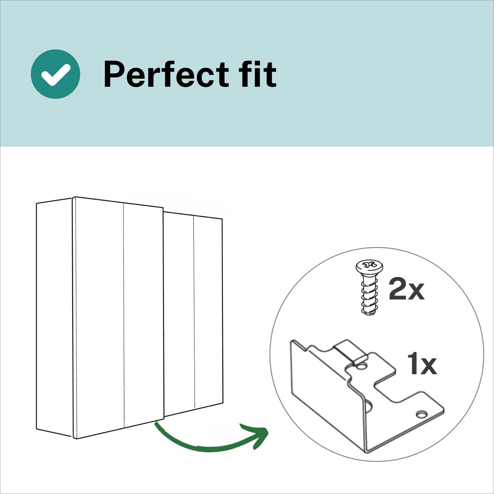 Sliding Door Guide Rail Mount 124340 Suitable as Replacement Parts for IKEA GRIMO HASVIK Exterior Door PAX Wardrobe - Image 4