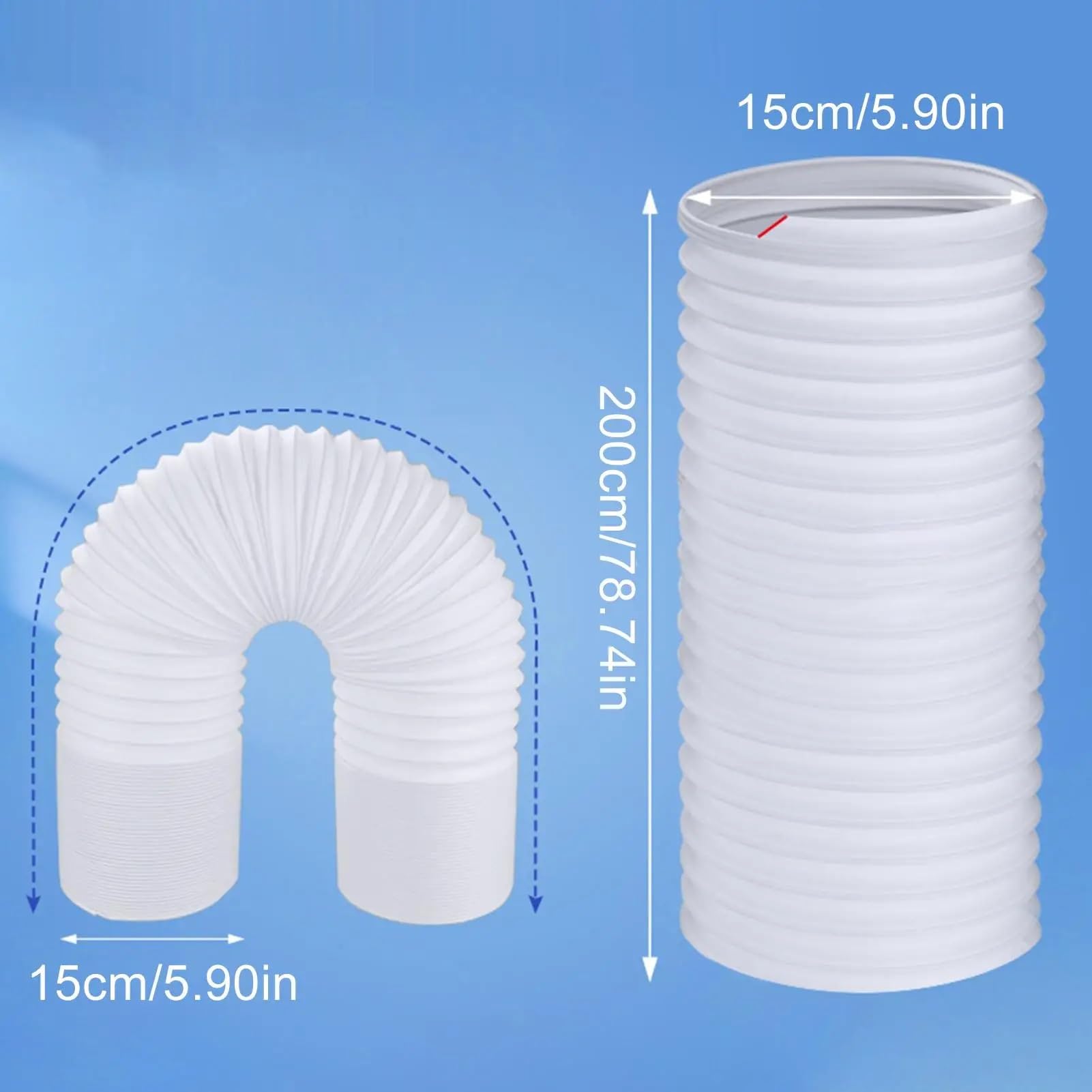Tubo Condizionatore Portatile Tubo for condizionatore portatile da 15 cm | Sfiato CA for condotto flessibile for ventilazione di raffreddamento
