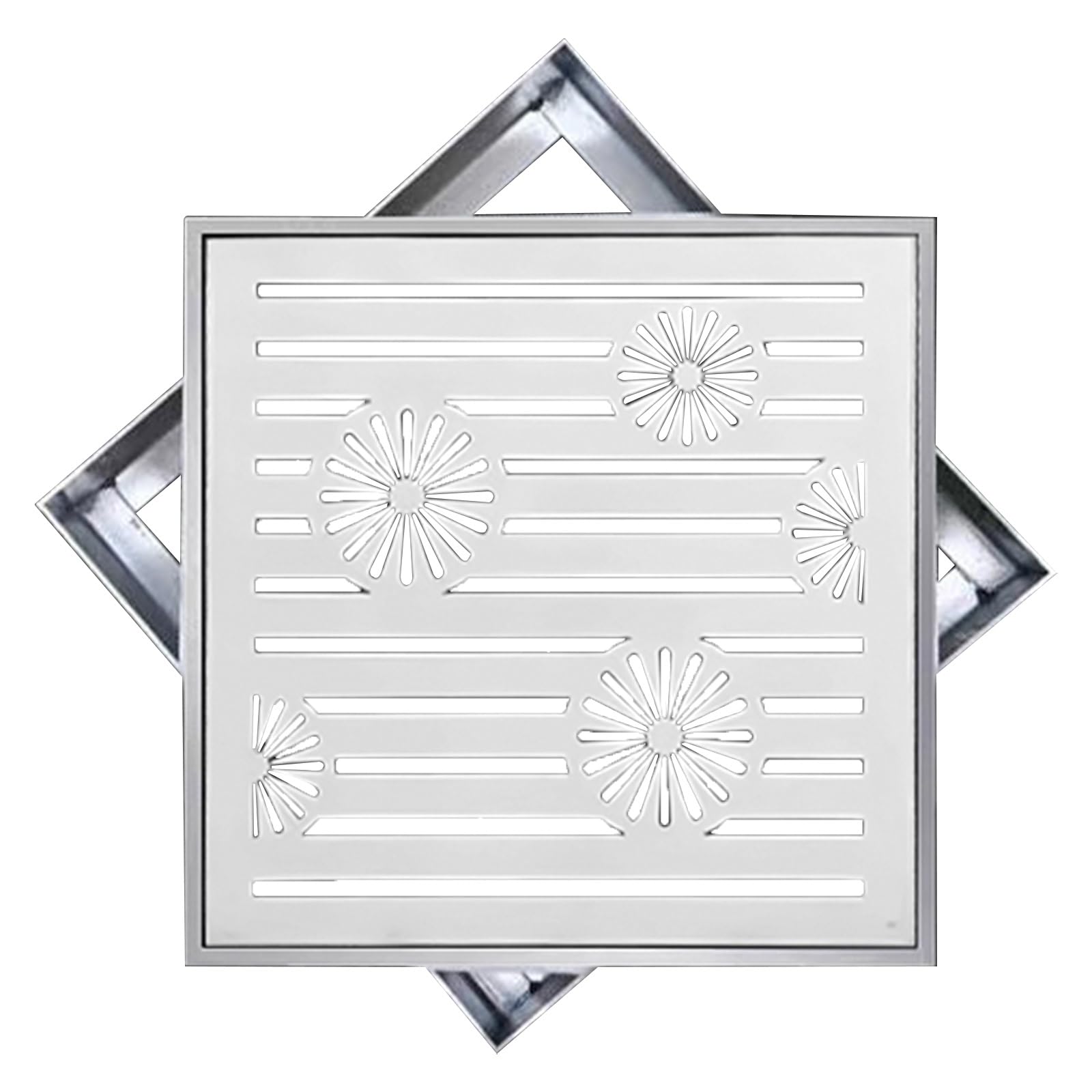 Grille de drainage en acier inoxydable 304 40x40 cm avec revêtement