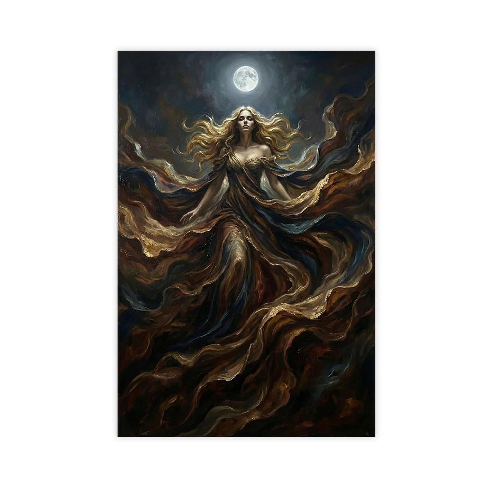 MRYCQ Moon Goddess Celestial Poster Canvas Poster for Dorm Room Decor Gift