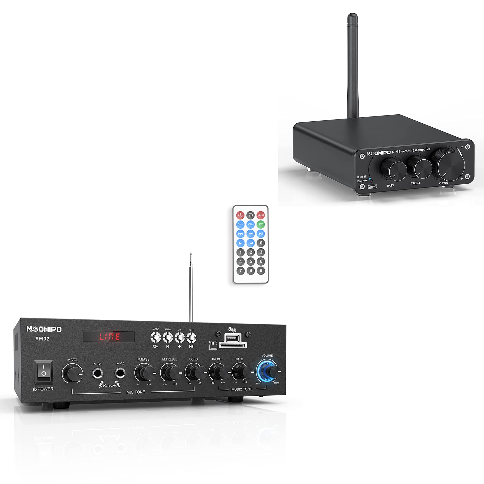 Buy 300Watts Bluetooth 5.0 Class AB Stereo Audio Receiver Amplifier 2