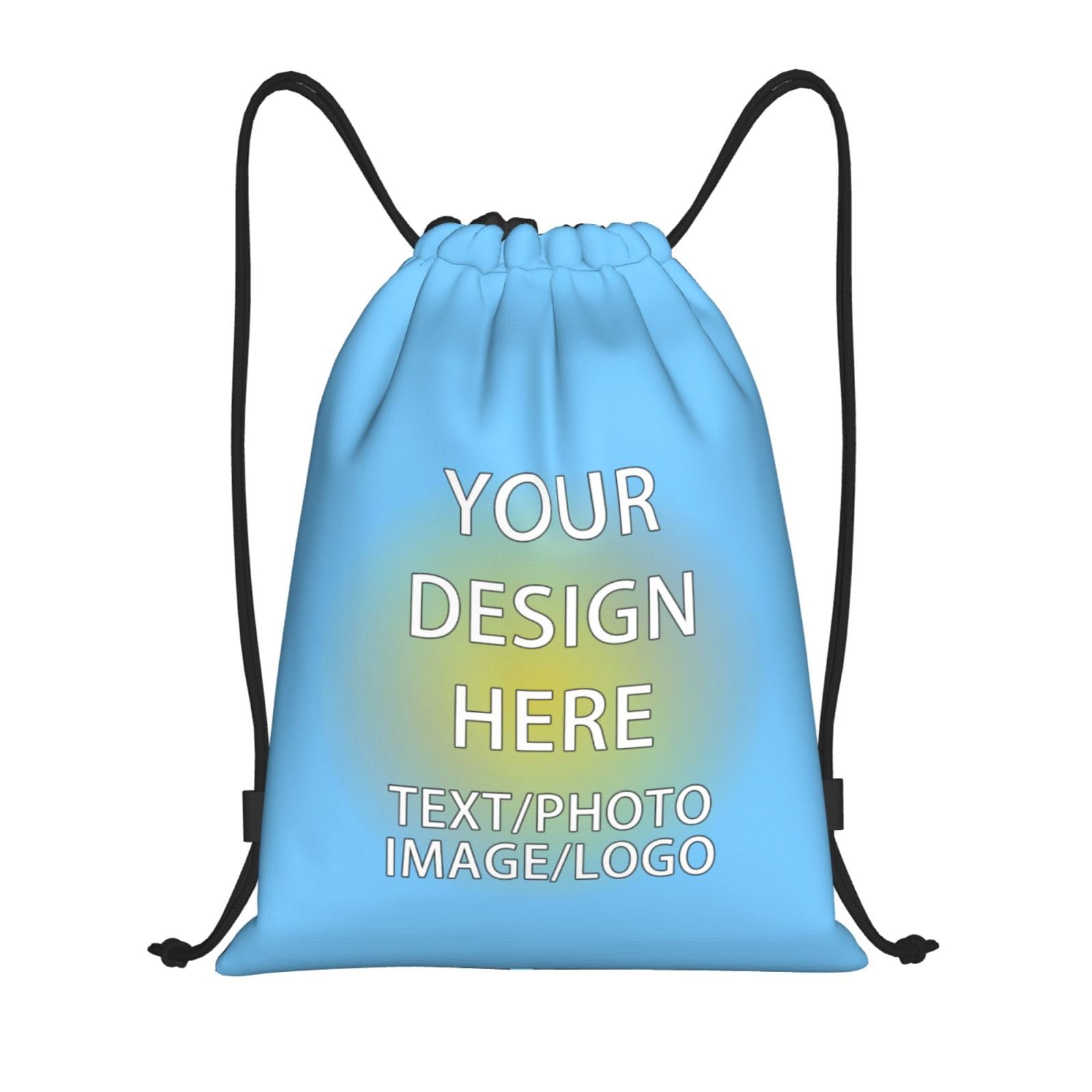 ROHBVMN UHBVN Personalised Backpack, custom Drawstring Bag, Sports Bags for Men and Women, Swimming Bag Waterproof, Cinch-bag Add Your Text/Logo, Perfect for Sports