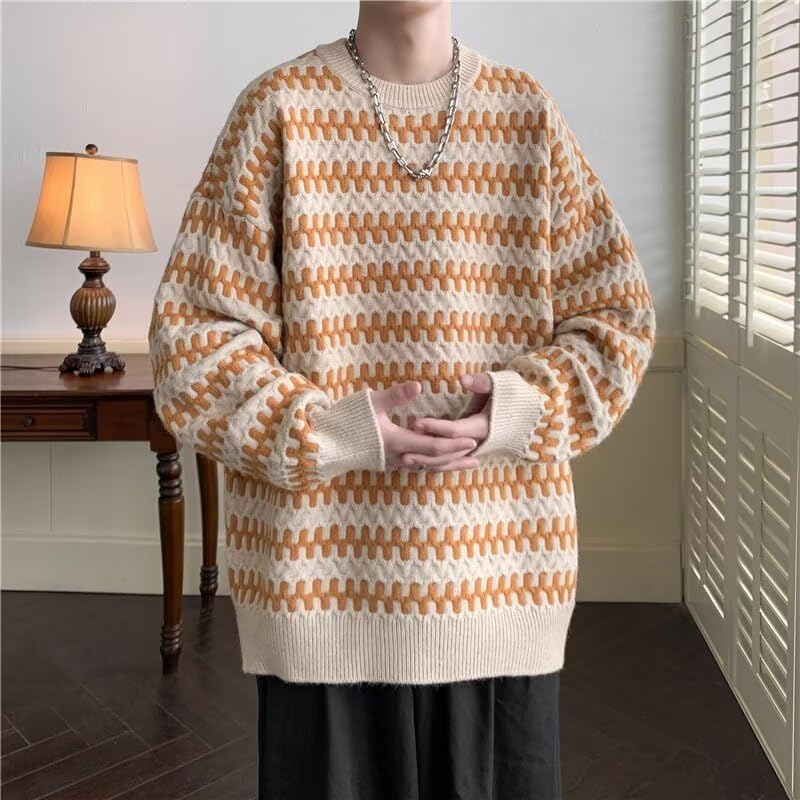 Round Neck Sweater Knit Sweater Autumn and Winter Undershirt Men's top4