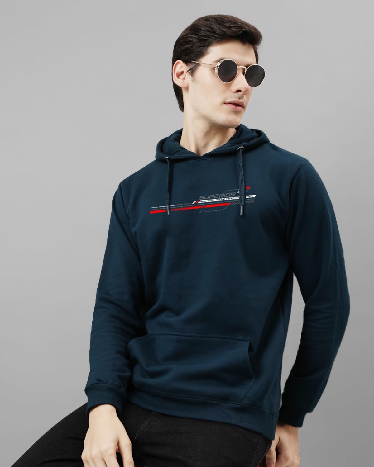 ADRO Męska bluza z kapturem z nadrukiem, męska bluza z kapturem, bawełniana bluza z kapturem, męska bluza z kapturem