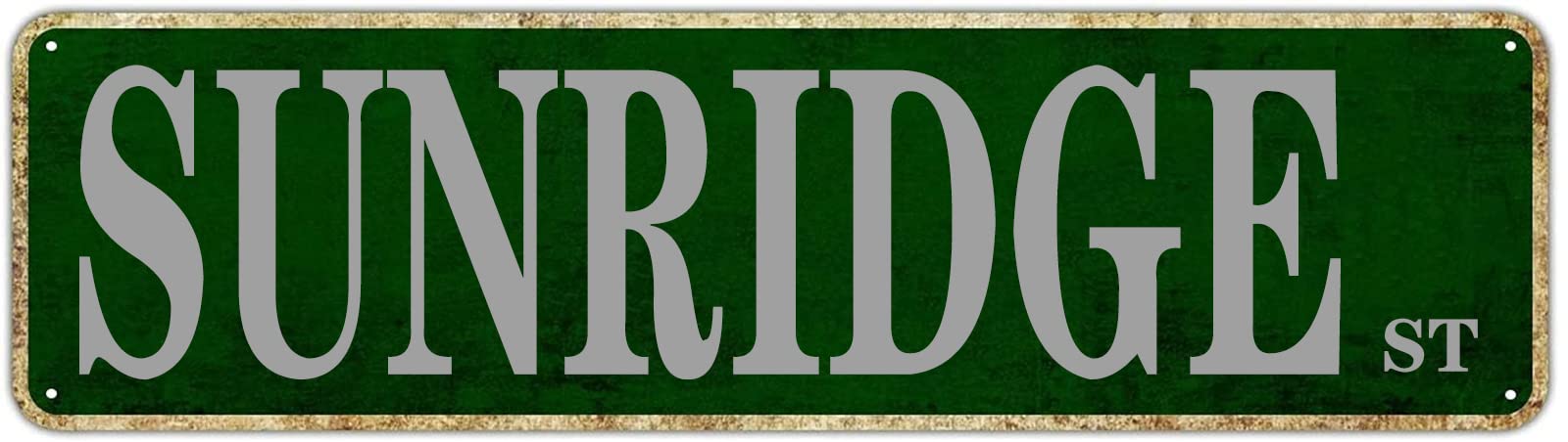 DTHNKL Sunridge St Vintage Metal Tin Sign 4x16 inch - Retro Aluminum Gift Decor for Home Kitchen Outdoor Garden Yard Wall Porch