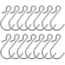 Hysagtek 60 Pcs Metal Mini Gutter Hang Hooks Weatherproof Light Clips Heavy Duty S Hooks for Outside String Lights, Hanging Ornament, Art Craft Display, Party Decorations