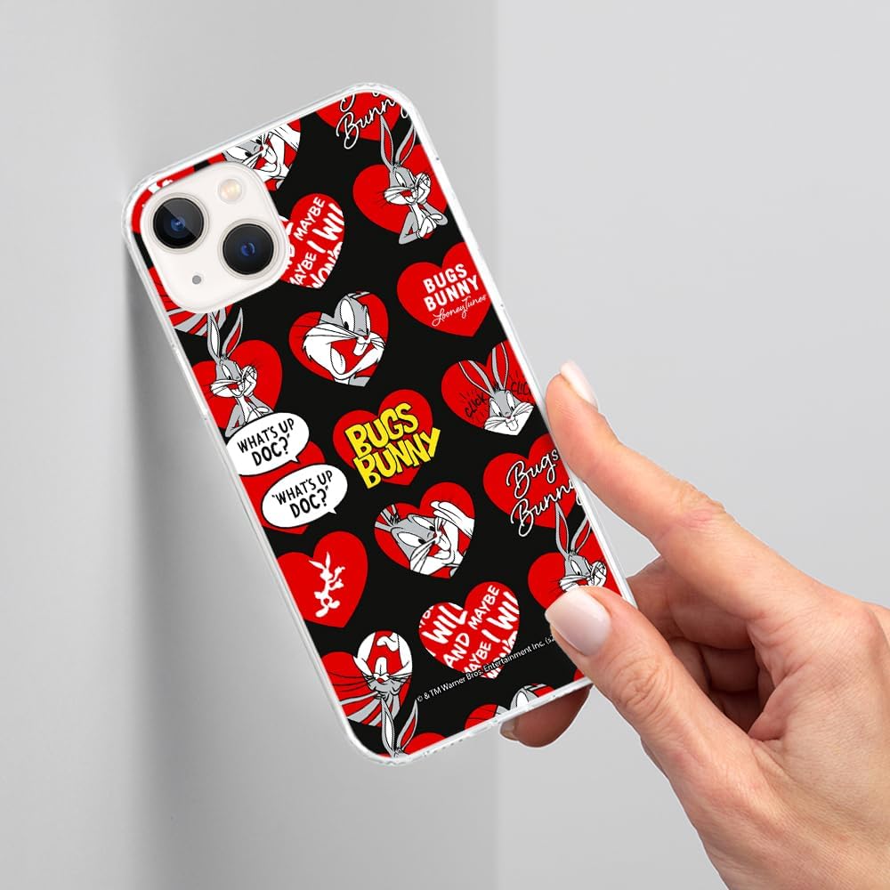 ERT GROUP Mobile Phone case for iPhone 13 Original and Officially Licensed Looney Tunes Pattern Bugs 022 optimally adapted to The Shape of The Mobile Phone, case Made of TPU