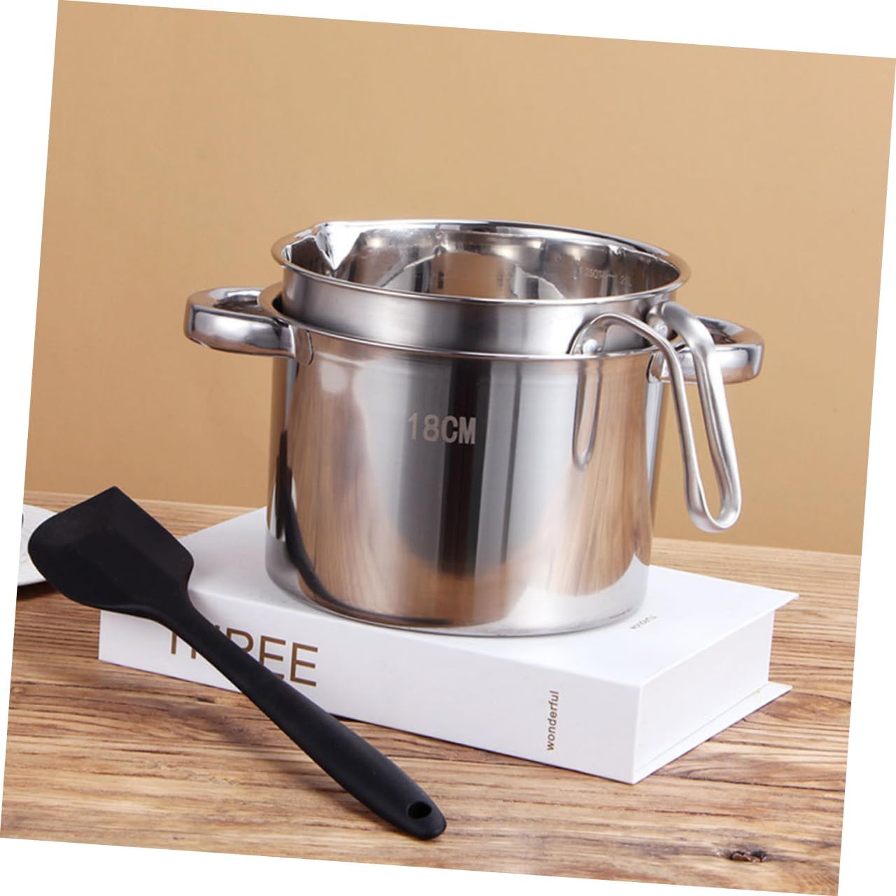 ABOOFAN Butter Heating Pot Double Boiler Candy Melting Supplies Stainless Steel Melting Pot Easy to Clean Space-saving Design