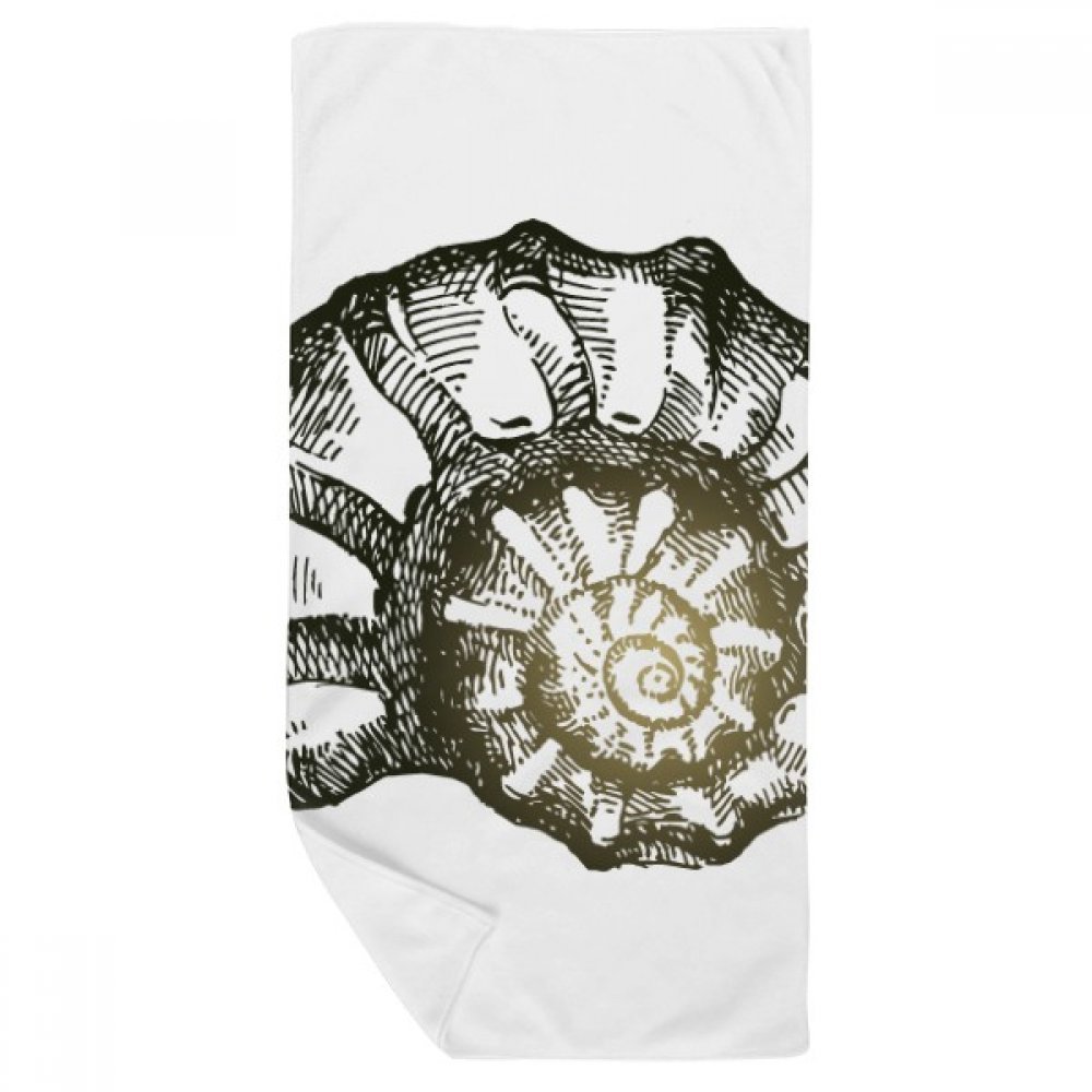 Serviette de bain marine noire motif escargot 35x70cm douce pour douche quotidienne