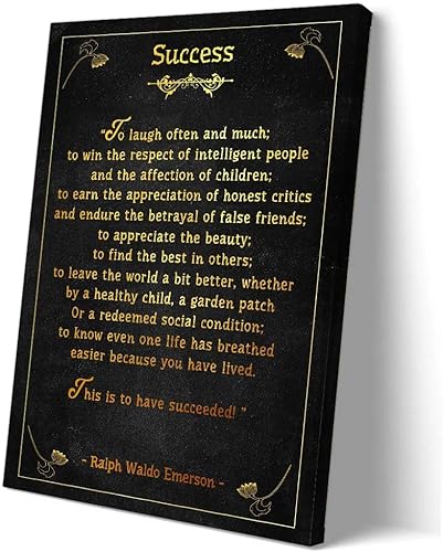 Success Póster de pared con citas inspiradoras, poema enmarcado, arte de pared, pósteres de Success retro, lienzo para decoración de pared de