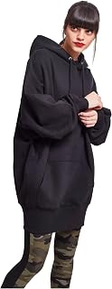 Urban Classics Women’s Long, Oversize Hoody, Hooded Pullover 2-L Black