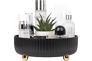 Makeup Perfume Organizer Tray 360 Degree Rotating Lazy Susan Skincare Lotion Organizer Spinning Cosmetics Storage