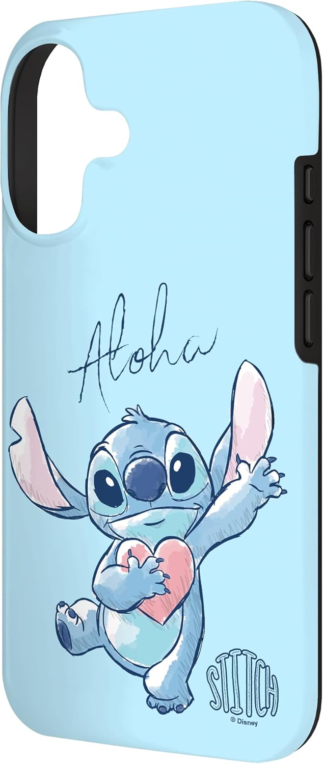 Disney Lilo & Stitch Aloha Cute Heartwarming Sketch Logo Case for iPhone 17