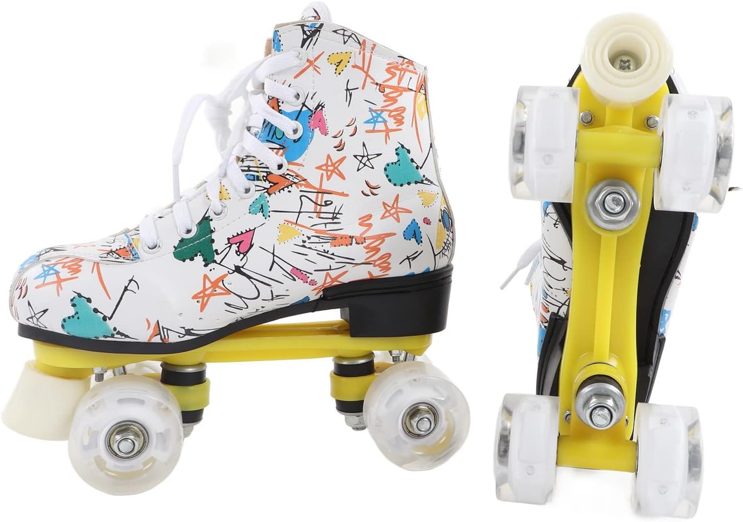 Roller Skates, Sturdy Reliable Double Row 4 Wheel Skates, Comfort Front Support Column Breathability Roller Skates Women, for Kids Adults Size 38