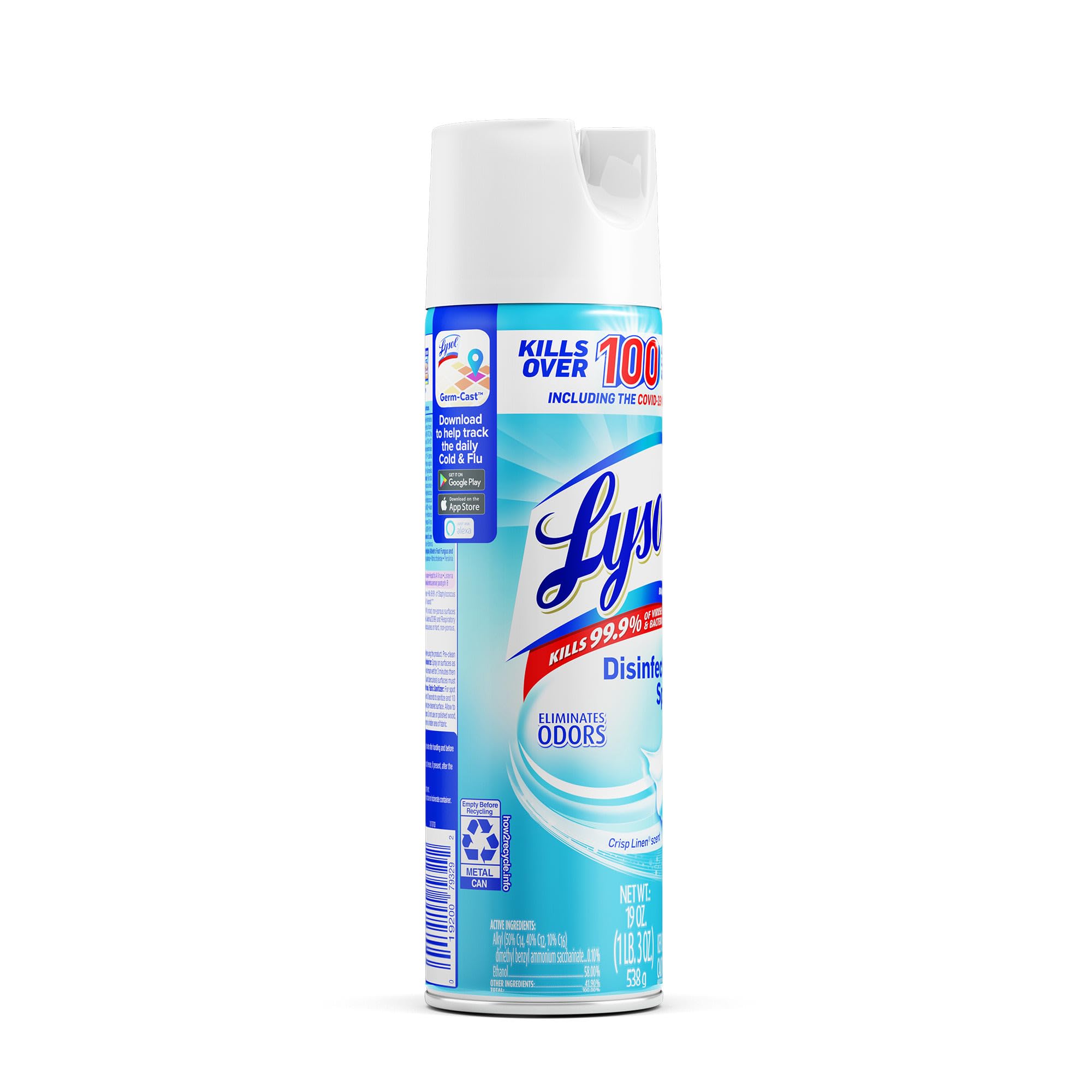 Lysol Disinfectant Spray, Crisp Linen, 57 Oz, Pack of 3