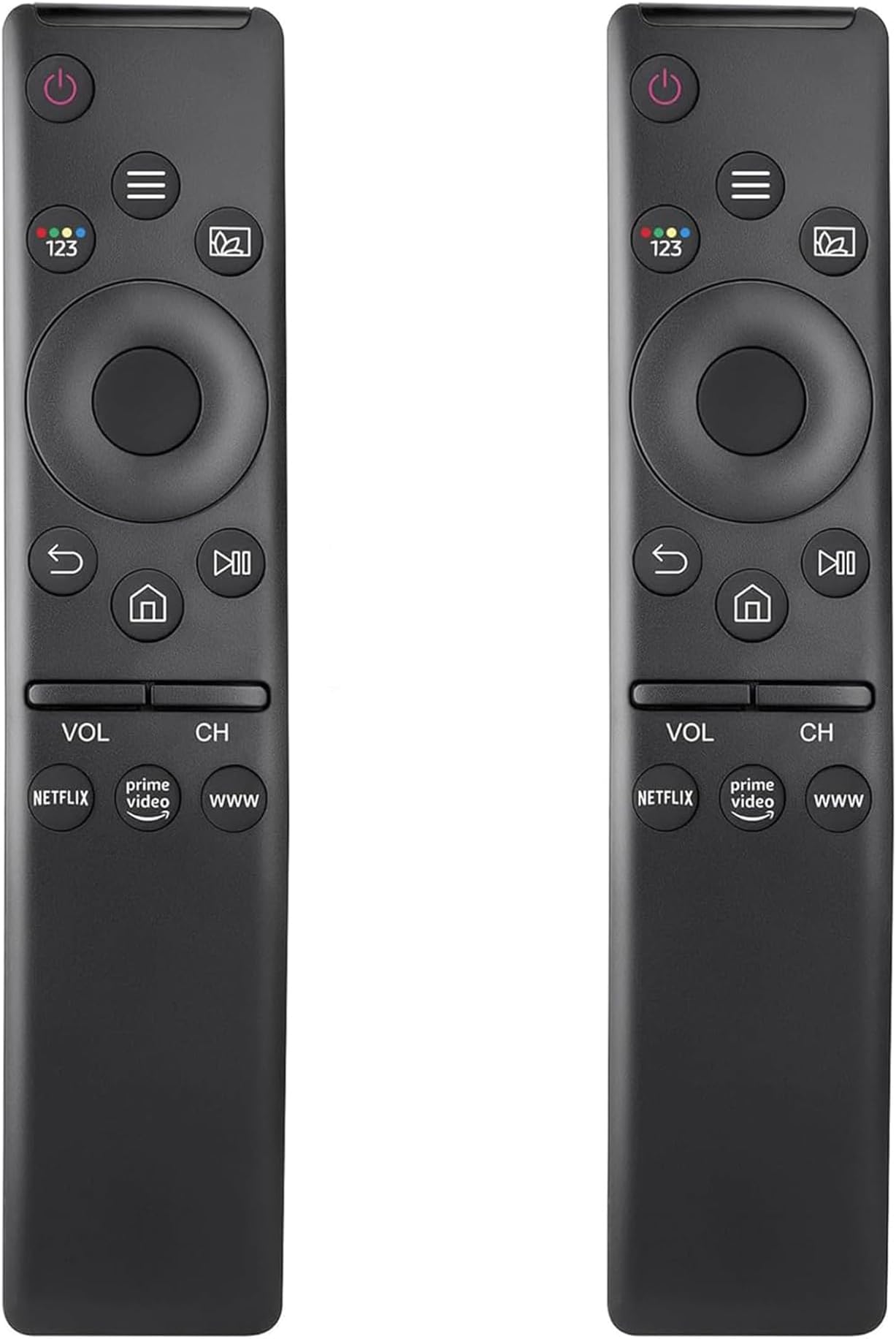(2 Packs) Universal Remote Control for All Samsung TV LED QLED UHD SUHD HDR LCD Frame Curved Solar HDTV 4K 8K 3D Smart TVs, with Buttons for Netflix, Prime Video, WWW