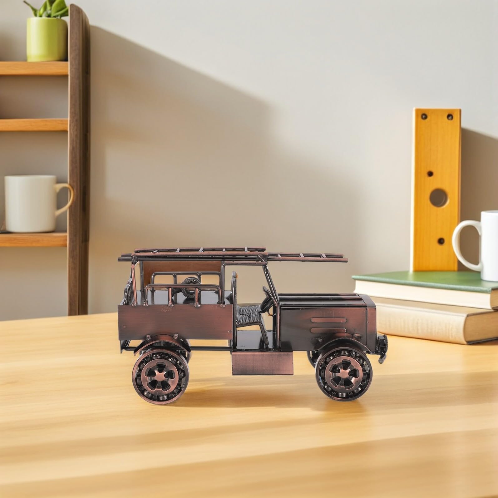 Lurrose Vintage Feuerwehrwagen Modell aus Eisen für Sammler und Deko