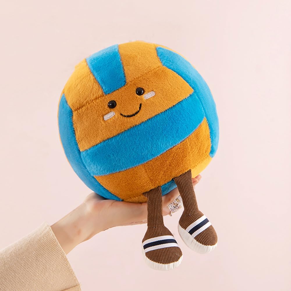 XIYUAN 13inch Rugby Plush Toys Soft Stuffed Sports Plush Balls Cute Fun American Soccer Doll Toys with feet Creative Football Spherical Decor Throw Pillow for Christmas Kid Gift (Rugby)