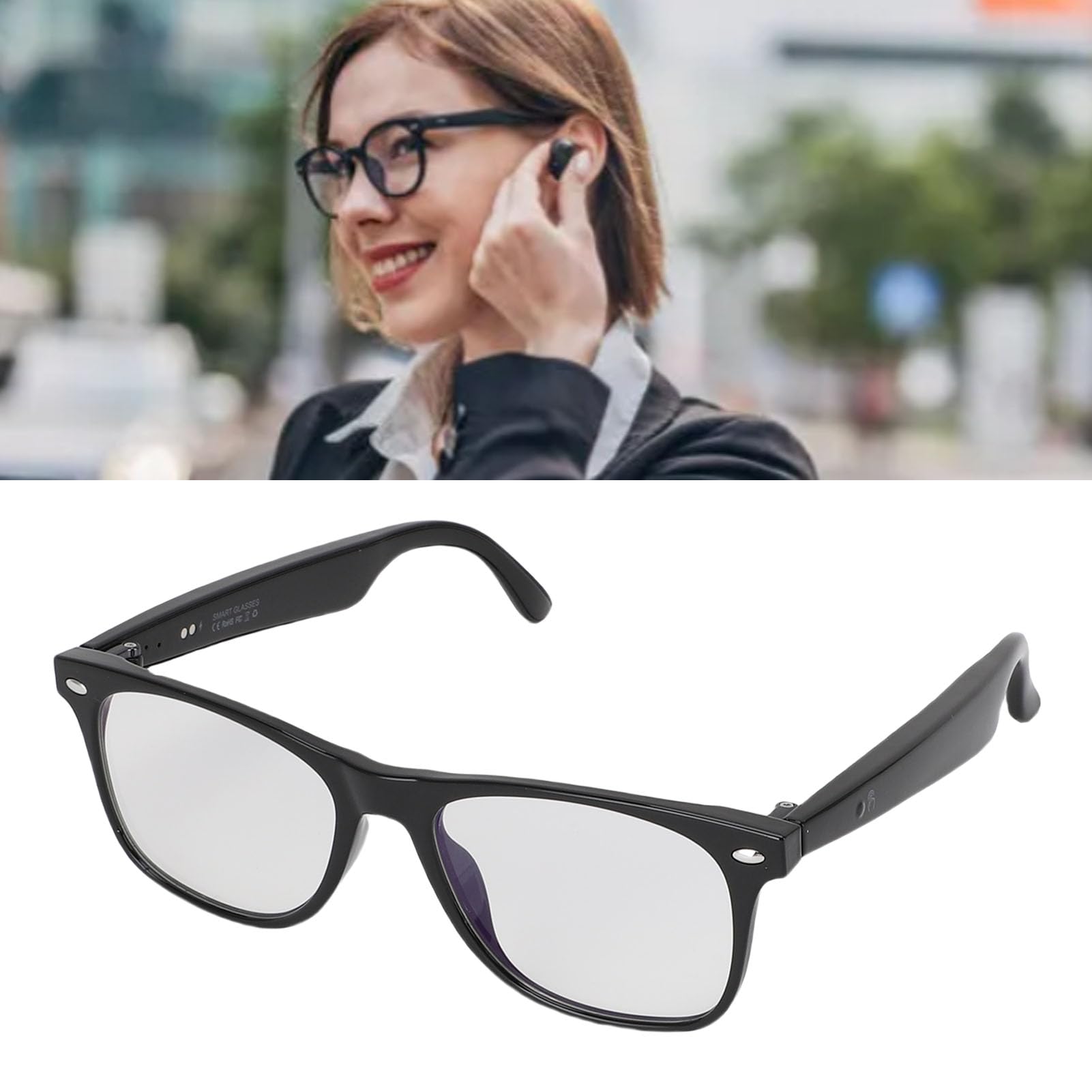 AI Translation Smart Glasses, Polarized Bluetooth Glasses with Speaker, 100+ Languages & Real Time Translation, u v Protection AI Glasses Language Translator for Traveling