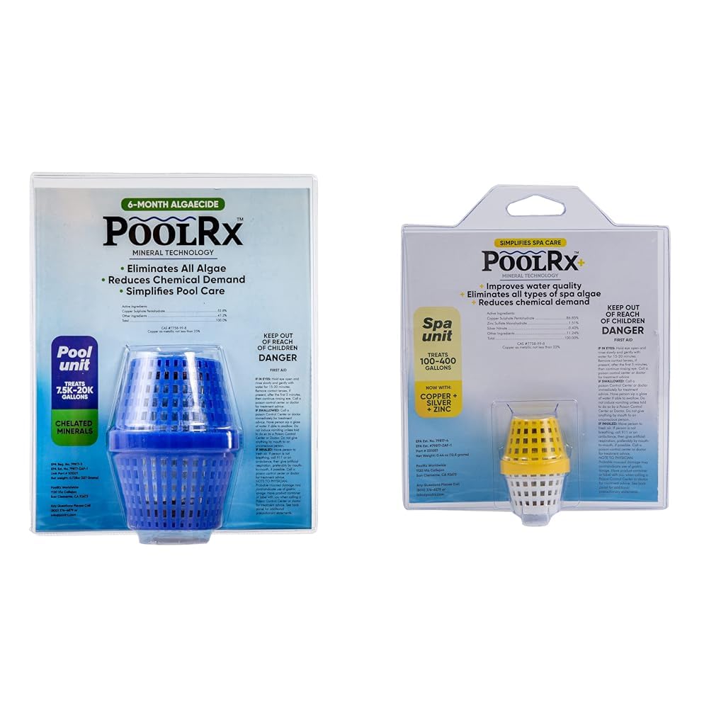Pool RX 101001 6 Month Algaecide Blue Treats 7.5k-20k gallons, Single, Unit & spa Unit 100-400 gallons