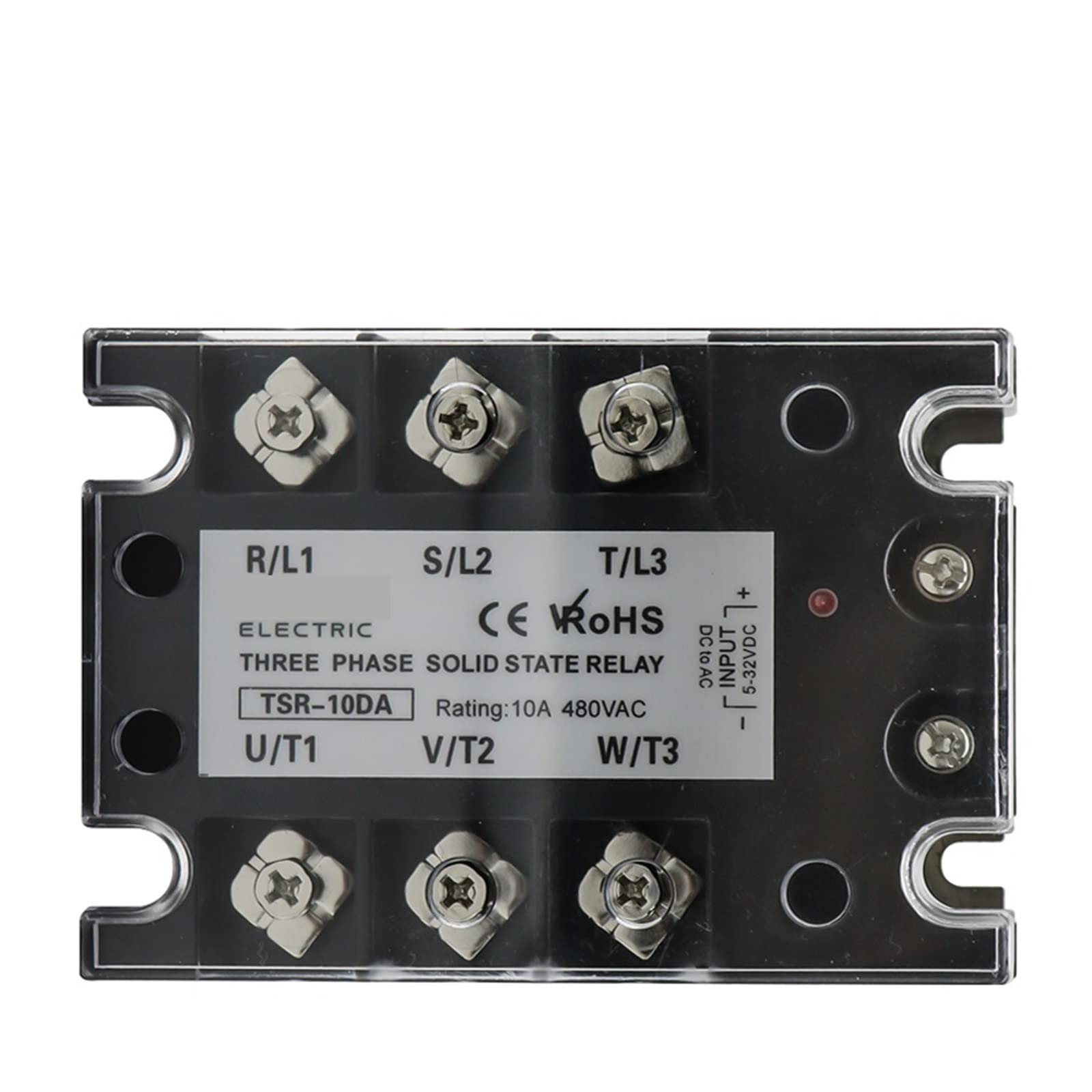 GVBAEPIEO TSR SSR-10DA SSR-40DA SSR 25A 60A 80A 100A Three Phase Solid State Relay DC Control AC 480V 5-32V Input Aluminum Heatsink(40A)