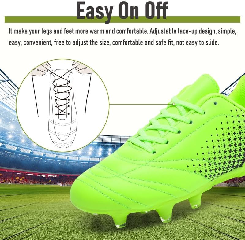 LIZRHA Soccer Shoes for Boys Girls Soccer Cleats Boys Girls Kids Athletic Outdoor Football Shoes Youth Football Cleats Outdoor & Indoor Soccer Shoes Lightweight, Running & Training for Students - Image 8