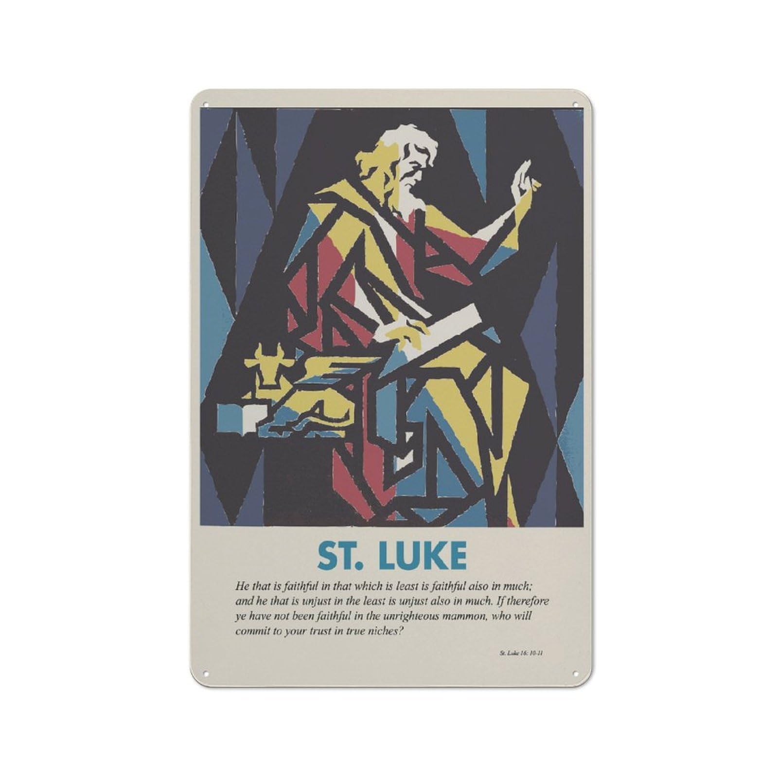Junmoney St Luke Tin Sign With Design 30X20cm, Vintage Shed Wall Decor For Greenhouse, Garden Room, Cafe Or Entryway