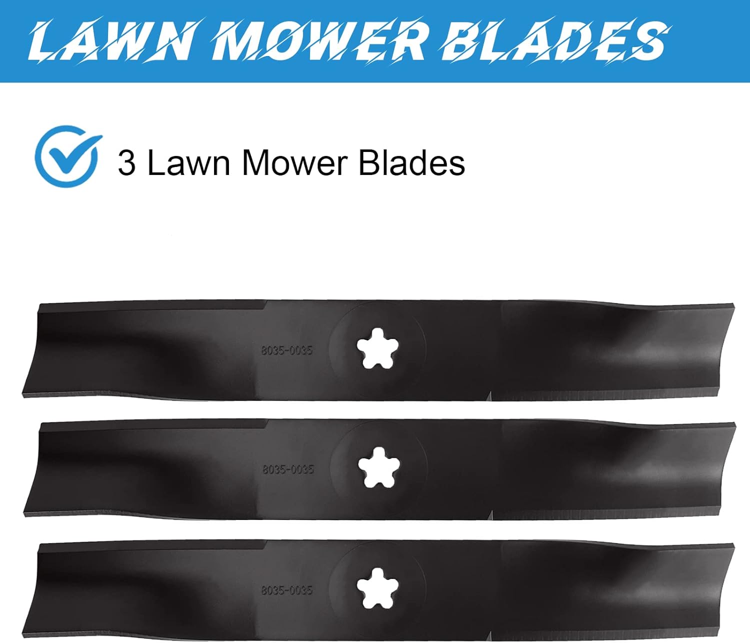 Lawn Mower Deck Blades for 48" Cut Deck AYP Husqvarna 532173921 173921 532180055 954633781 3 Pack
