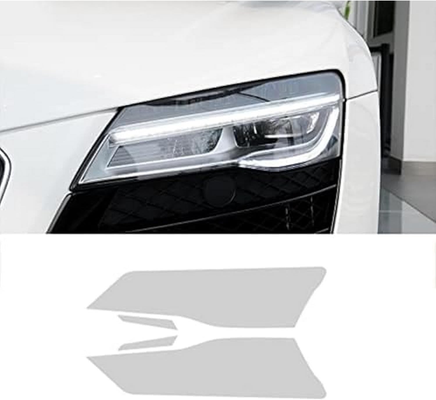 SamLng Car Front Light Film for Audi R8 2006-2015 Car Headlight Protective Film Front Light Transparent Blackened TPU Sticker Car Headlight Protective Film