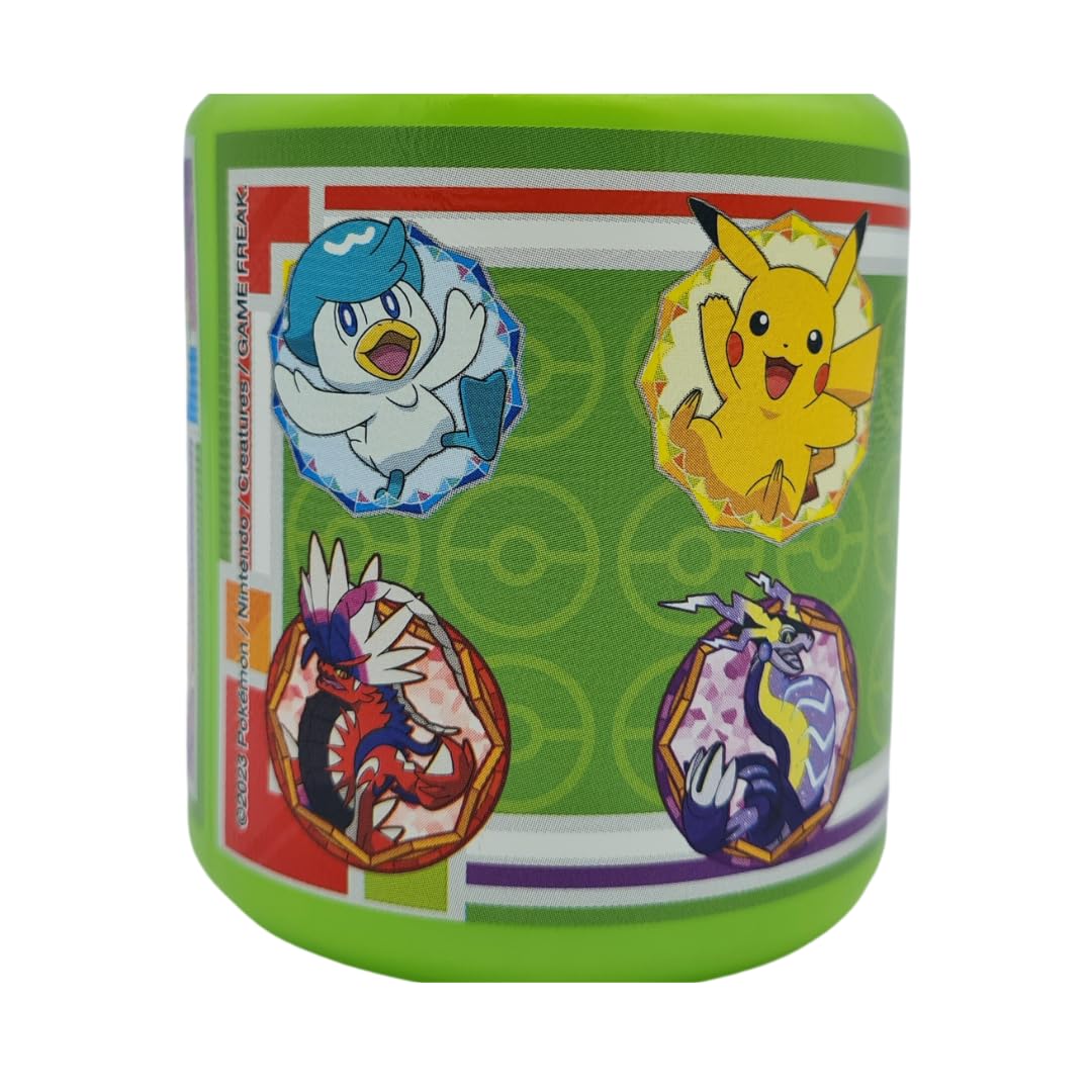 Stor - Pokemon Kids Plastic Drinking BPA Free Water Bottle - Leak-Proof Lid - Green - 400 ML - Image 2