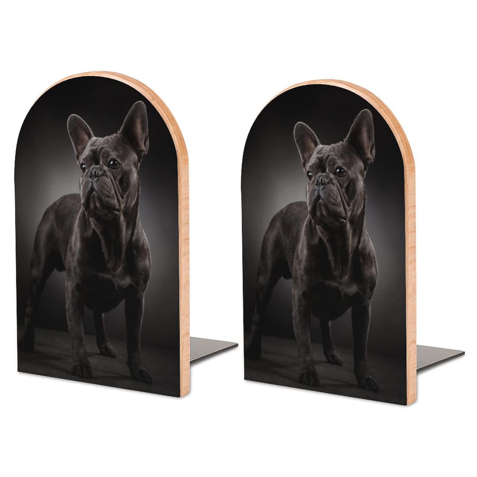 French Bulldog Portrait Bookends Heavy Duty Book Stand 1 Pair for Home Office Shelves Decorative