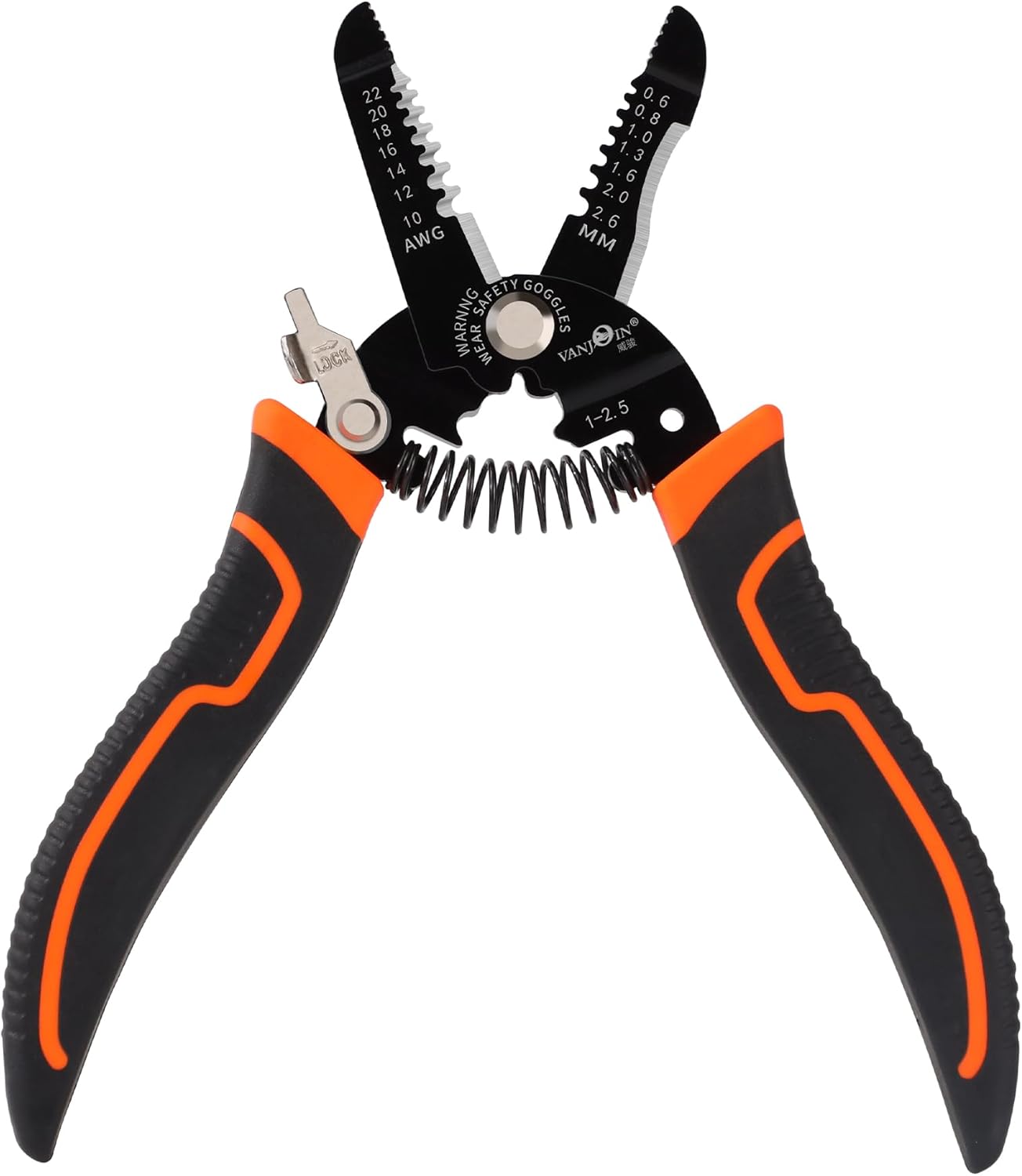 7 Inch Wire Stripper Cutter with Crimper - Multi-Function Hand Tool for Stripping, Cutting, and Crimping 22-10 AWG Cables - Precision Wire Stripping Pliers for Wiring Projects