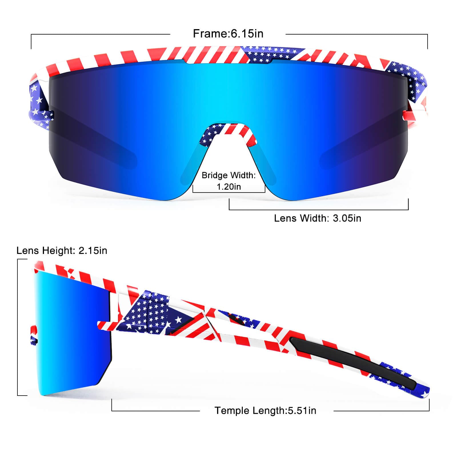 AVV Occhiali da sole da baseball, polarizzati UV400, per ciclismo, uomini, donne e ragazzi, occhiali da sole da corsa per sport, pesca e bici
