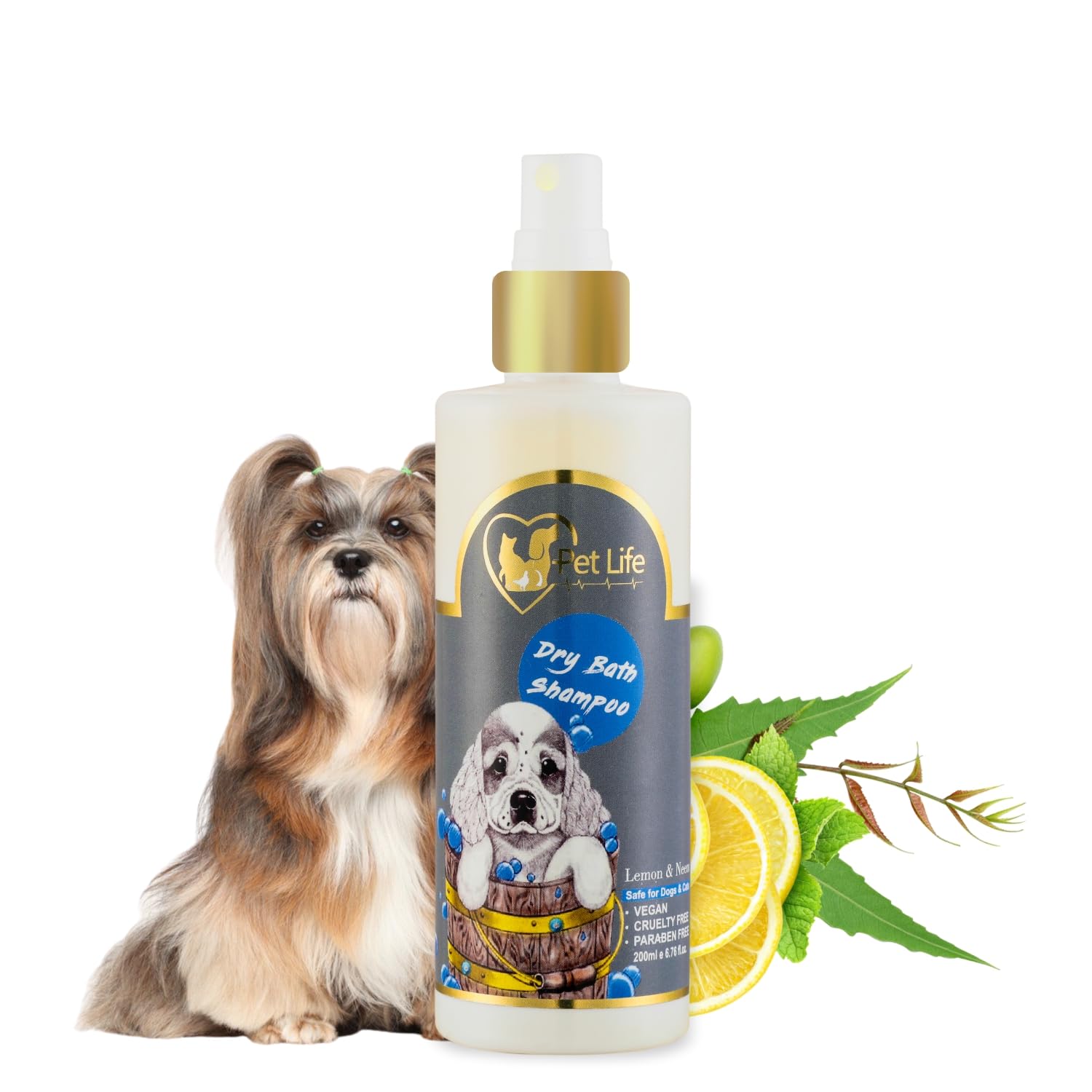 Pet Life Organic Dry Bath Shampoo for Lhasa Apso Dog & Puppy | Dry Waterless Spray Dog Shampoo for A Cleaner, Smoother & Shinier Coat - Made with Natural Actives | for All Dog Breed - 200 Ml (B0CDYQT2JQ) Amazon Price History, Amazon Price Tracker