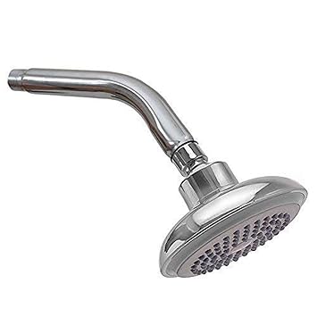 Klaxon Shower Head - Over Head Plastic Shower Head - Rado (Round, Silver, Chrome Finish)