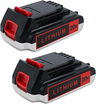 2-Pack 4.0Ah 20V Lithium Replacement Battery Compatible with Black and Decker LBXR20 LBX20 LBXR2040, High-Capacity Battery with Extended Run Time for Weed Eater, Drill & Power Tools Non-OEM