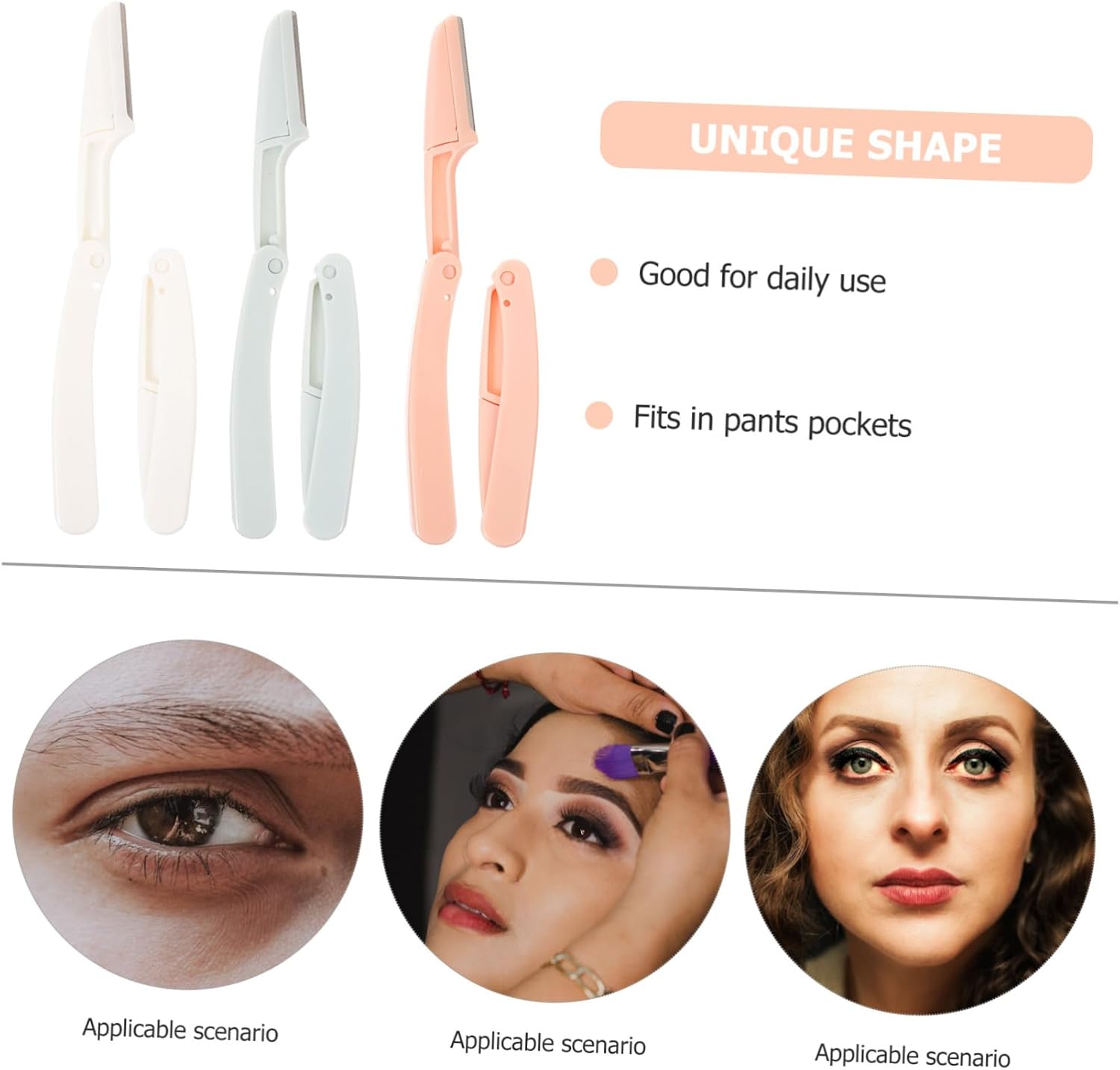 6pcs Portable Eyebrow Trimmer Kit Razor for Precise Grooming Lightweight Design for Women for Eyebrows and Facial Hair Removal Selection Random Color