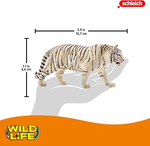 Miniatura 2 de Schleich Wild Life - Figura realista de tigre blanco – Juguete auténtico y altamente detallado, duradero para la educación y el juego divertido