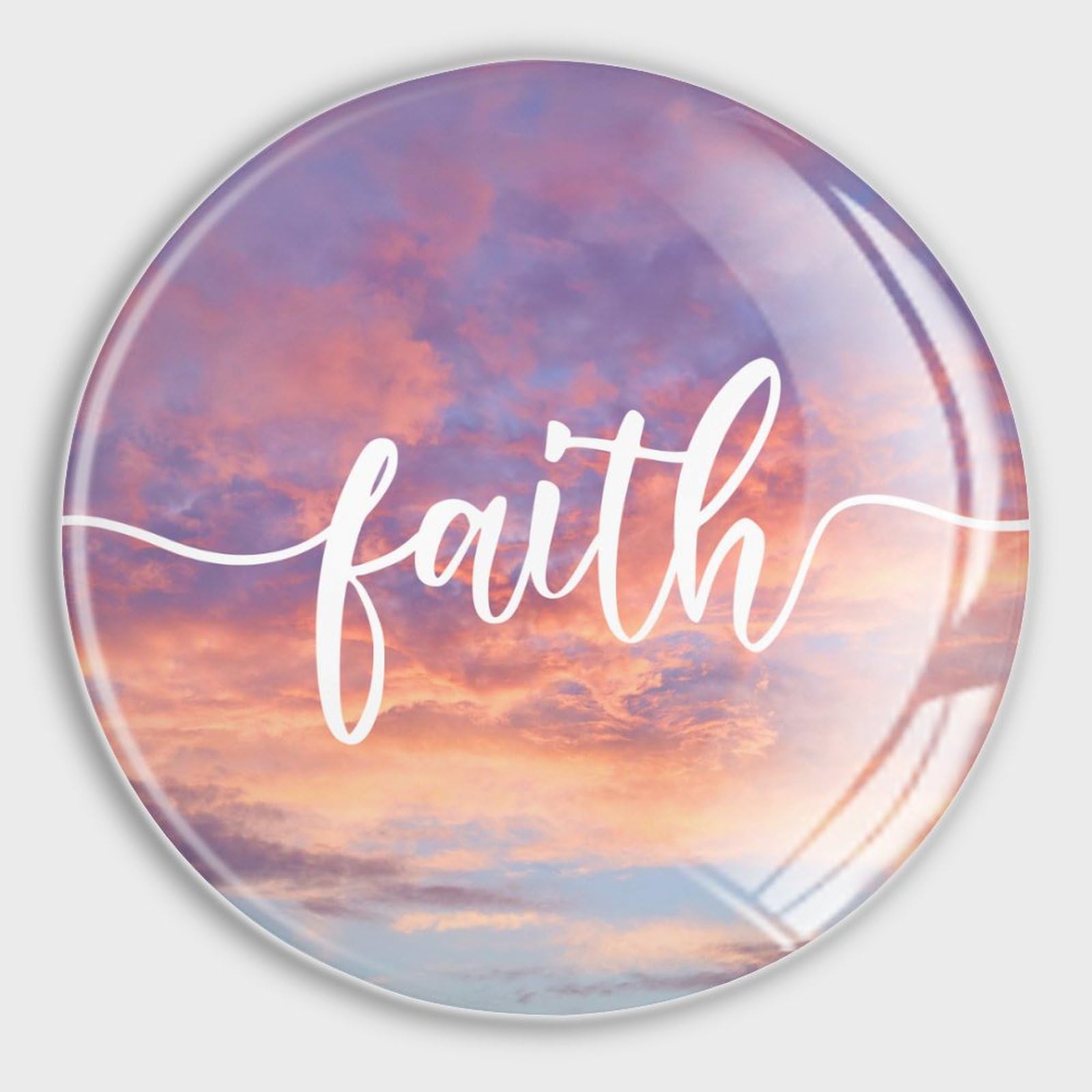 Aimants de réfrigérateur en verre Faith | Lot de 4 avec mots inspirants pour la cuisine
