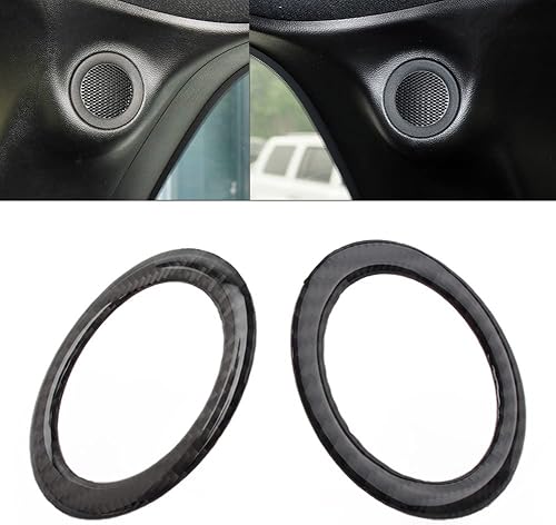 Miniatura 5 de GZYF Anillo de altavoz estéreo de fibra de carbono real para puerta trasera, decoración de sonido para Jeep Grand Cherokee 2011-2021, para Dodge