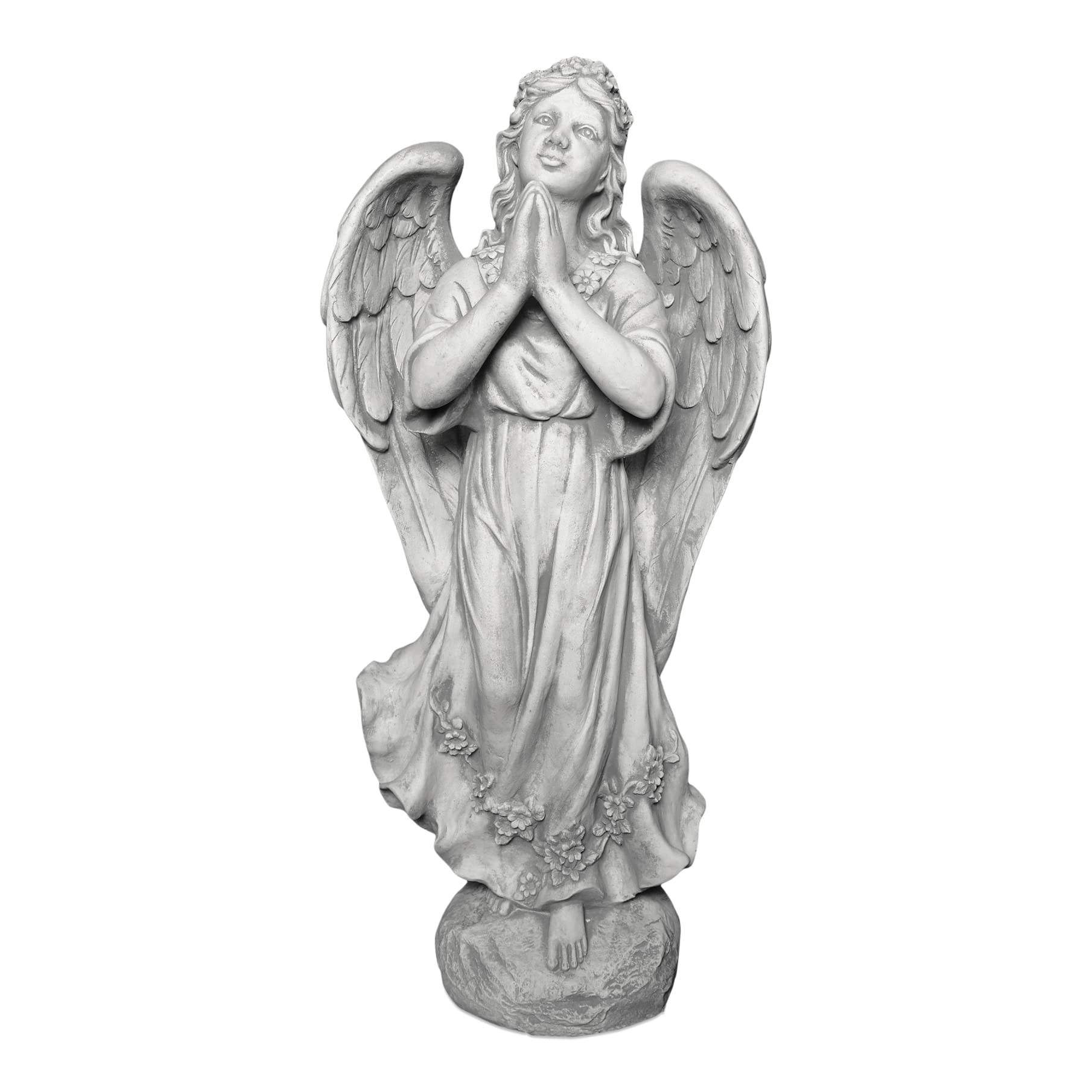 gartendekoparadies.de Grande Statue en Pierre Ange sur piédestal en Pierre reconstituée, résistant au Gel décoration de Tombe