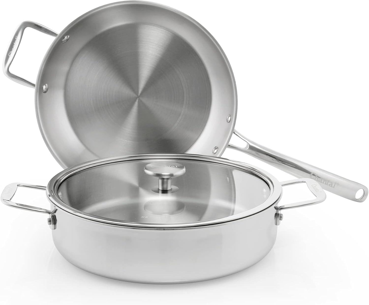 Chantal Stainless Steel Clad Tri-Ply Cookware, 3 pc Saute Set