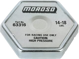 Moroso 63316 Racing Radiator Cap - 16 lbs Pressure, Stainless Steel Spring, Standard Necks, USA Made
