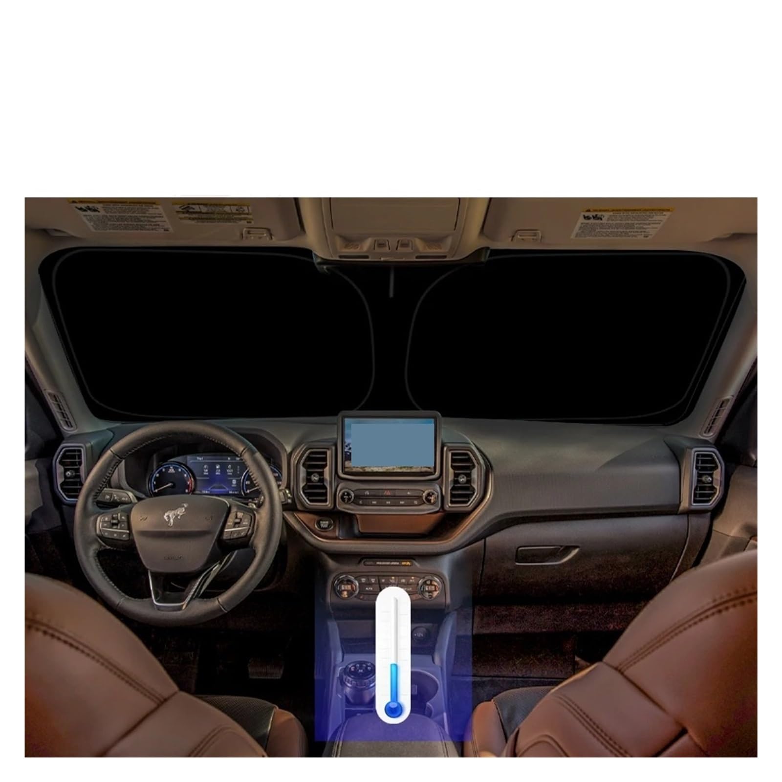 Per Ford Bronco 2021-2023 Parasole Finestrini 2/4 Porte Protezione Tende Pieghevoli Parabrezza Auto Ombrello Parasole Auto