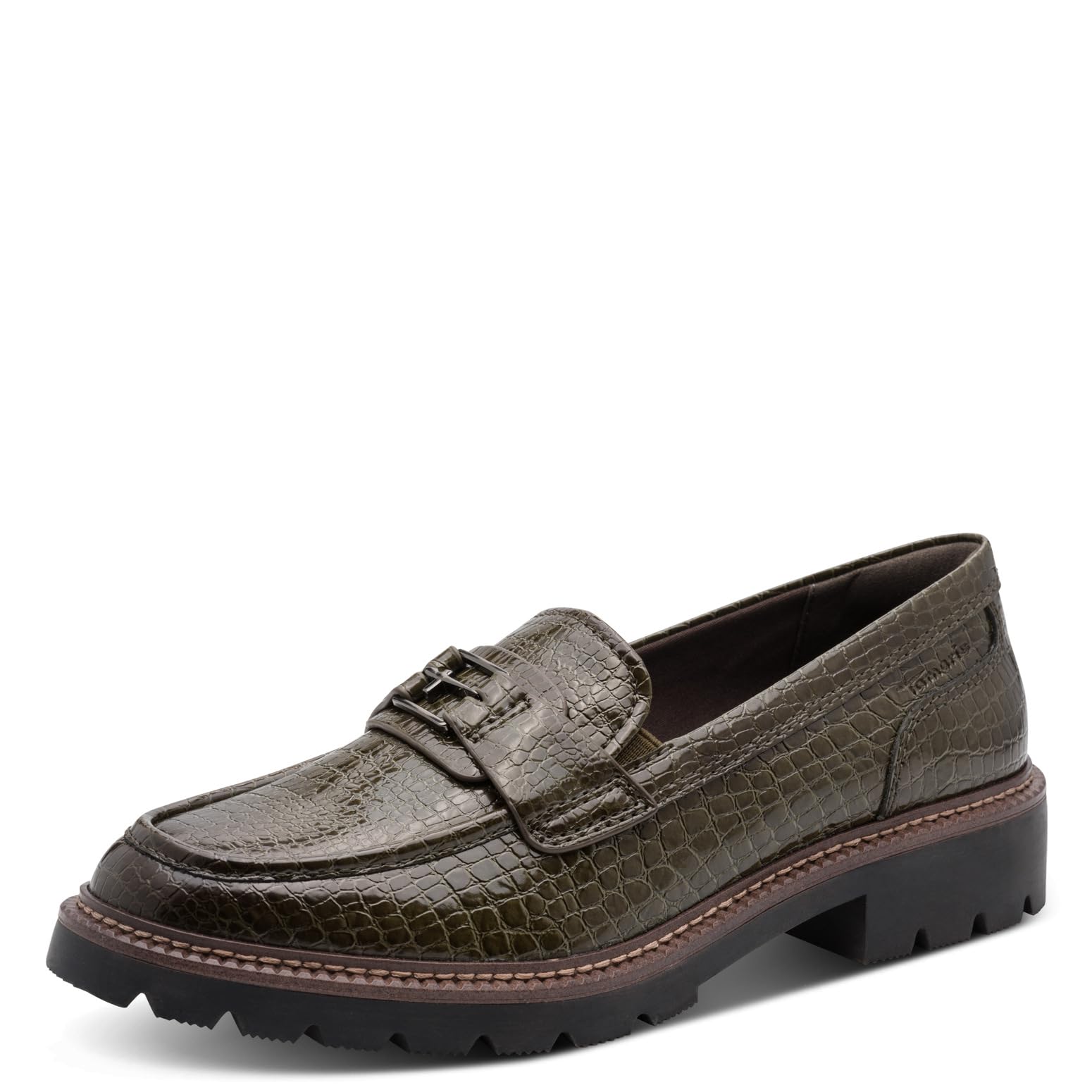 Tamaris Women's Flat Loafers, Green (Olive Croco), 39